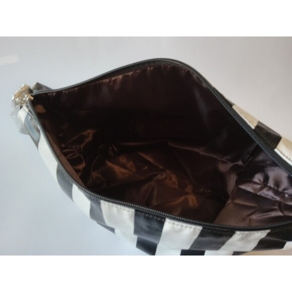 Unbranded Black & White Striped Beetlejuice Inspired Bag w/ Silver Adj Strap - Picture 9 of 13